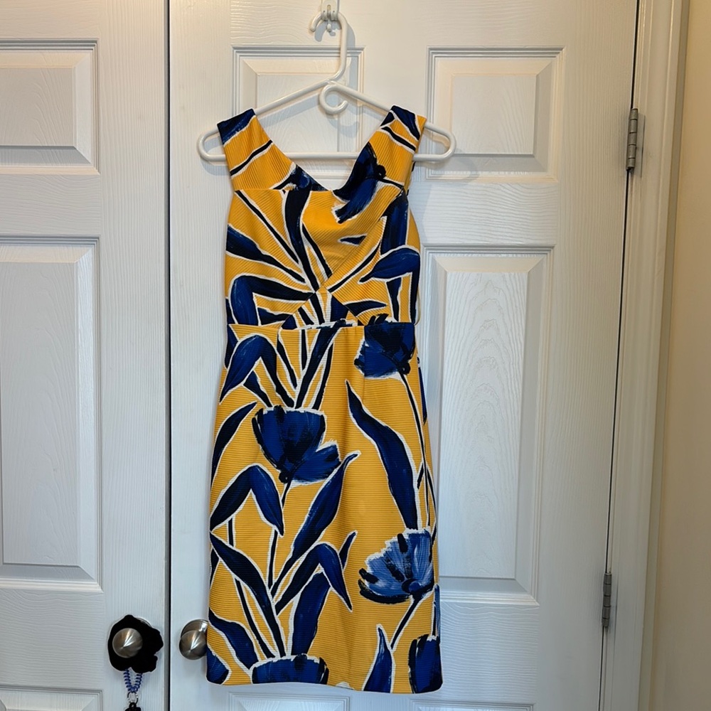 Floral Yellow and Blue Dress